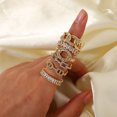thumbnail image 4 of Gold Plated Cubic Zirconia Gold Rings for Women-6pcs, 4 of 5