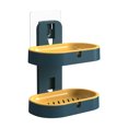 thumbnail image 1 of Kcavykas Clearance Sales Home Storage Organiser Bathroom Sink Soap Box Punch-free Rack Home Wall-mounted Double-layer Soap Box, 1 of 2