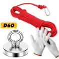 thumbnail image 1 of Piaoyu High Suction Magnet with Hanging Ring and Rope - Perfect for River, Deep Sea and Lake Rescue Fishing Set, 1 of 14