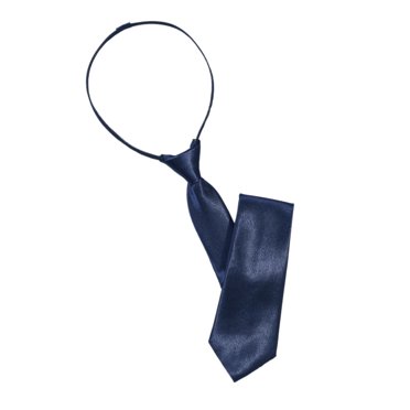 INSPIRE CHIC Men's Adjustable Zipper Solid Color Business Interview Necktie Dark Blue One Size