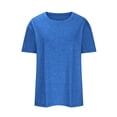 thumbnail image 3 of AherBiu Womens Tops Basic Solid Color Casual Crewneck Short Sleeve Loose Fitting Comfy Tops Tees Shirts, 3 of 4