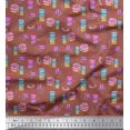 thumbnail image 1 of Soimoi Poly Georgette Fabric Donuts Food Print Fabric by Yard 52 Inch Wide, 1 of 5