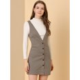 thumbnail image 2 of INSPIRE CHIC Robe Chasuble Sans Manches à Bretelles à Motif Pied-de-Poule pour Femme TG Beige Brun, 2 of 6