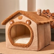 Wzzjkit Dog House Indoor Foldable Soft Kennel Bed Warm Cats House Puppy Cave with Cushion for Small Medium Large Dogs Cats