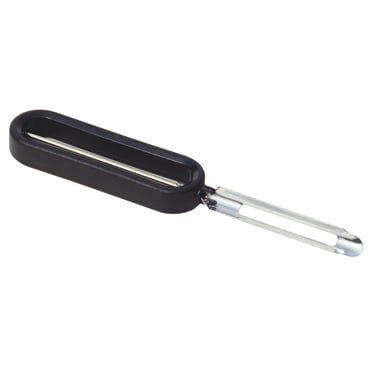 MAINSTAYS™ Peeler with Handler, Stainless Steel Swivel Blades, End of Blade Removes Blemishes, Soft & Flexible Non-Slip Handle, Sturdy, Blade Sharpened on Both Side, For Left or Right-Handed Use