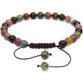 thumbnail image 1 of Natural AA Grade Multicolor Tourmaline Gemstone 6mm Round Beads Adjustable Bracelet 7" Unisex, 1 of 3