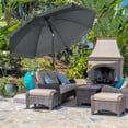 thumbnail image 2 of Outsunny Parasol de Plage Extérieur 6 Pi avec Auvent Inclinable UV50+, Gris Foncé, 2 of 10