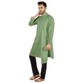 thumbnail image 3 of Atasi Indian Designer Kurta For Mens Party Wear Solid Color Ethnic Long Shirt, 3 of 7