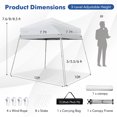 thumbnail image 4 of Costway Abri Solaire Instantané pour Patio Extérieur 10 X 10 Pi, Pattes Inclinées, UPF50+, Blanc, 4 of 10