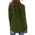thumbnail image 3 of UPPADA Long Button Down Cardigans for Women Dressy Cardigan Open Front Sweater Open Back Sweatshirts with Pockets Army Green,M, 3 of 6