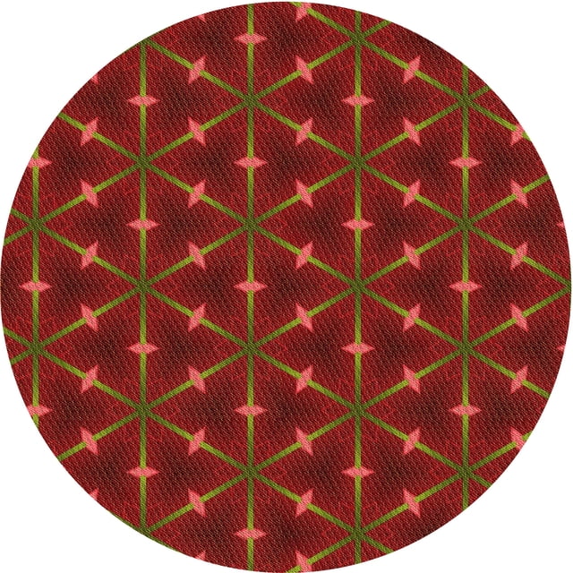 Ahgly Tapis Rond Lavable en Machine Intérieur Transitionnel Acajou Brun, 5 Pieds Rond