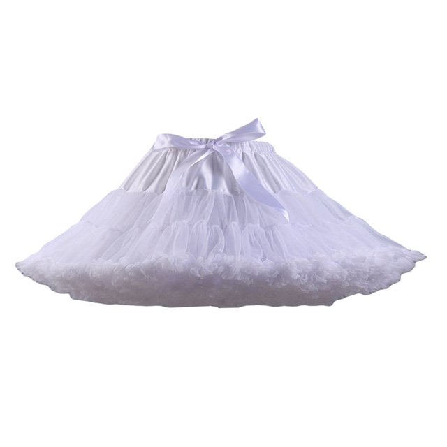 MesaSe Womens Multi-Layered Solid Pleated Tulle Tutu Puffy Party Club Cosplay Mini Skirt