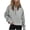 Grey, variant on Pisexur Womens Fall Hoodies Pullover Sweatshirts Half Zipper Crop Hoodie Fleece Lined Collar Quarter Zip Up Hoodies Cropped Long Sleeve Tops