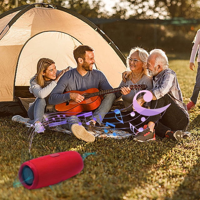 COFEST Outdoor Portable Bluetooth Speaker: High Power, IPx6 Waterproof, Deep Bass, Long Range, Dual 5W Stereo Sound with Enhanced Bass, 1200mAh Battery & Bluetooth 5.0 for Hands-Free Calls Red