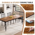 thumbnail image 2 of MIUUKA Industrial Farmhouse Dining Table,78.8"Inch Rectangular Wood Tabletop – Sturdy Curved Metal Legs – Large Kitchen, Dining Room, or Patio Furniture,Brown, 2 of 8