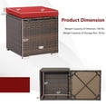 thumbnail image 4 of Costway 2 Pcs Poufs de Patio en Rotin Table d'Appoint Coffre de Rangement Repose-Pieds avec Coussins Rouge, 4 of 10
