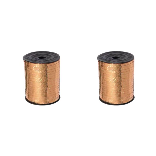 Youkk Plastic Ribbon Sparkling And multifunctional For Wedding And Party Decorations Sturdy Golden Curled Ribbon Champagne Gold 2Set