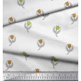 thumbnail image 3 of Soimoi Modal Satin Fabric Leaves & Floral Block Print Sewing Fabric Yard 42 Inch Wide, 3 of 3