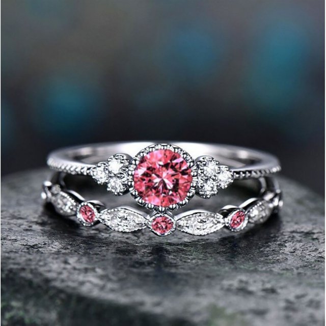 FcBaudy Bague en Diamant en Acier Inoxydable Incrustée de Diamant pour Drainage du Métabolisme Ring Ring Ring