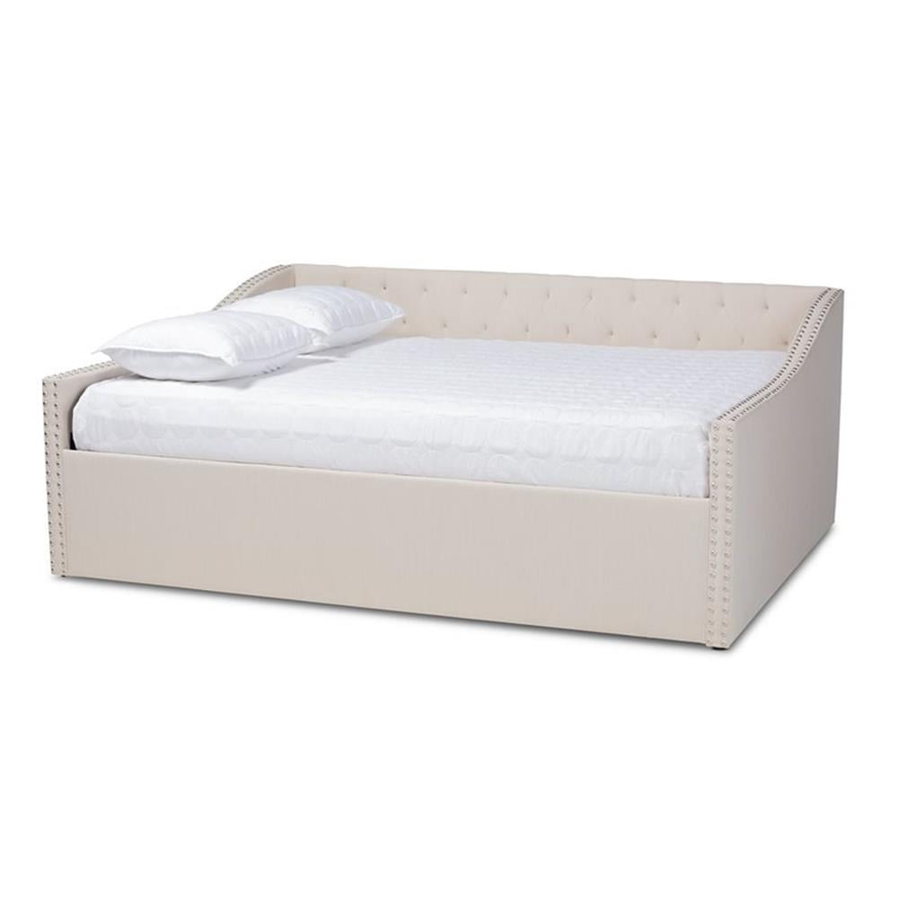 Baxton Studio Haylie Queen Size Beige Upholstered Daybed