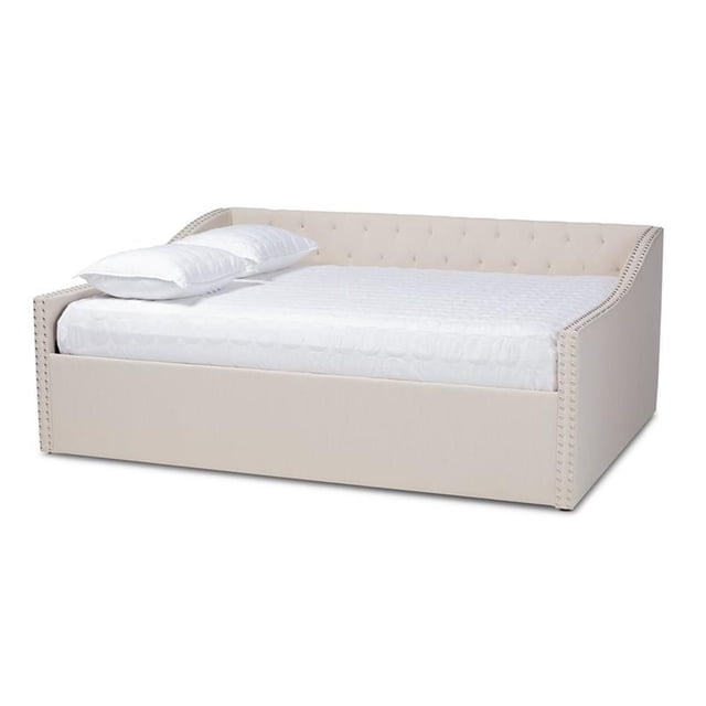 Baxton Studio Haylie Lit de Jour Rembourré Beige Format Grand