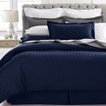 thumbnail image 1 of Ultra Soft 1800 Series 3 PC Striped Duvet Set (Full/Queen, Navy Blue), 1 of 1