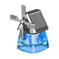 thumbnail image 2 of simhoa Car Air Freshener House with Windmill Ornament Smooth Surfaces Solar Powered Blue, 2 of 8