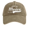 thumbnail image 1 of GDREDA Golf Baseball Caps Women's Vintage Washed Denim Printed Baseball Cap，Khaki, 1 of 3