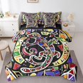 thumbnail image 1 of Exotic Lizard Comforter Set 7 Piece Bed in a Bag Twin,Abstract Chameleon Bedding Set Wildlife Creature Sheet Set with Comforter,Wild Reptile Bed Set, 1 of 5