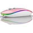 thumbnail image 1 of Souris Sans Fil Bluetooth Rechargeable Souris Silencieuse Double Mode (Bluetooth 5.1 + 2.4G) avec Récepteur Nano, 1 of 8