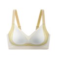 thumbnail image 1 of cfhntfmh Wireless Bras for Women Soft V Neck High Supports Color Block Full Coverage Bras Breathable No Underwire Bralettes, 1 of 4