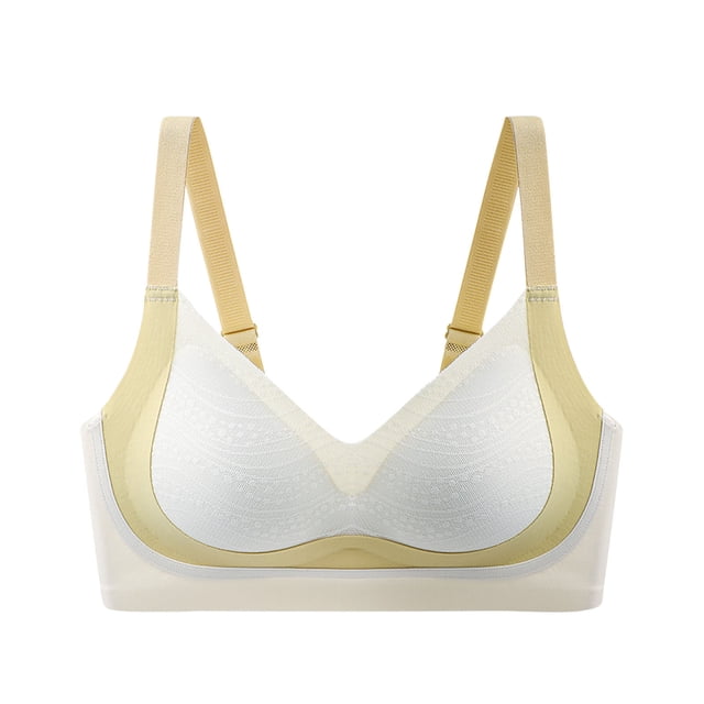 cfhntfmh Wireless Bras for Women Soft V Neck High Supports Color Block Full Coverage Bras Breathable No Underwire Bralettes