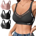 thumbnail image 1 of Kyusrd Plus Size Cut-Off Seamless Bra For Women'S 3Pcs Supportive Full Coverage Wireless Bralette Bra Adjustable Shoulder Straps Bra Soild Color Everyday Athletic Sport Bra, 1 of 9