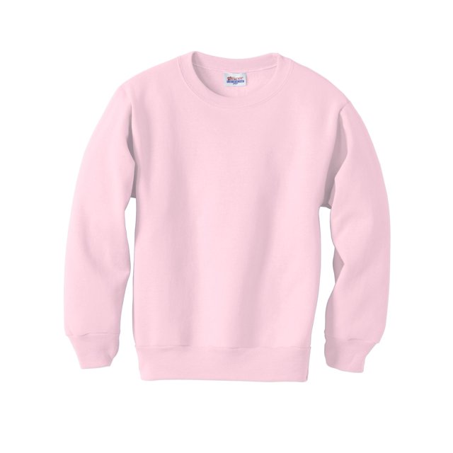 Hanes ComfortBlend EcoSmart Chandail à Col Rond pour Garçon, TP, Rose Pâle