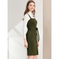 thumbnail image 4 of INSPIRE CHIC Robe Chasuble pour Femme à Boutons, Taille à Nouer, Extensible, Salopette Tablier, Vert Armée, TP, 4 of 6