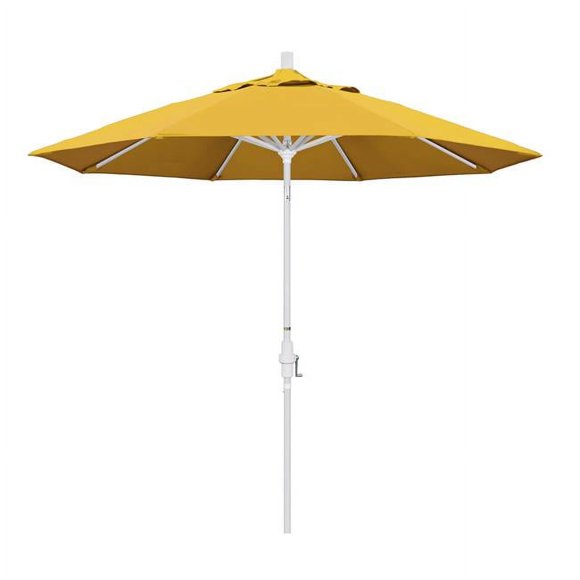 California Umbrella GSCU908170-SA57 9 ft. Aluminum Market Umbrella Collar Tilt - Matted White-Pacifica-Yellow