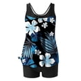 thumbnail image 4 of UPPADA 2 Piece Full Coverage Swimsuits for Women Floral Athleti Crewneck Bathing Suits High Waisted Tummy Control Modest Swimwear Comfy Tankini Top with Shorts Swim Suits Women Multicolor,2xl, 4 of 6