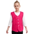 thumbnail image 1 of renvena Kids Button Volunteer Activity Vest Button Up Irregular Hem Waistcoat Sleeveless Waiter Hot Pink S/10, 1 of 5