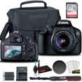 thumbnail image 1 of Canon EOS 4000D DSLR Camera with 18-55mm Lens (New) + Bag + 64GB Card + Cleaning Set + More (International Model), 1 of 6