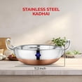 thumbnail image 3 of Silver Stainless Steel Kadhai With Copper Bottom - Pot Pans For Frying - Cookware Premium Heavy Gauge Steel Kadhai 1000ml, 3 of 5