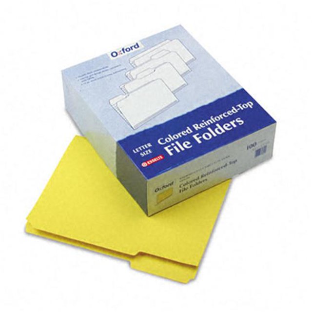 Pendaflex R15213YEL Two-ply- Reinforced File Folders- 1/3 Cut- Top Tab- Letter- Yellow- 100/Box