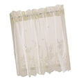 thumbnail image 1 of GROWTH TANK Embroidered Tier Voile Valance Window Curtains Home Decor - White, as described Creamy, 1 of 9