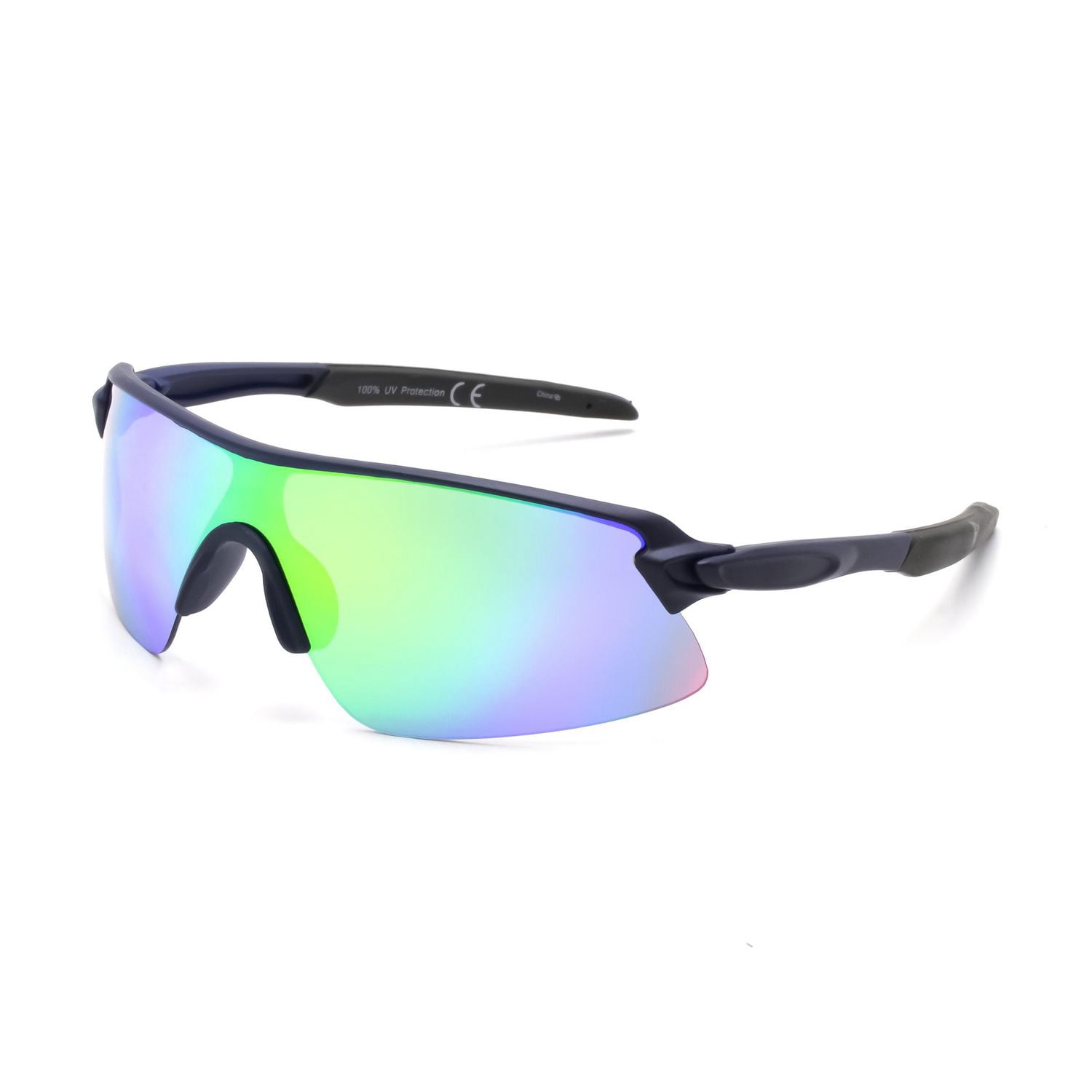 George Kids Boys Navy and Green Wraparound Shield Sunglasses