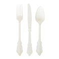 thumbnail image 1 of maskred Eco-Friendly Durable Plastic Forks Spoons and for Party Decor Silverware White 18.5cm 5Set, 1 of 6