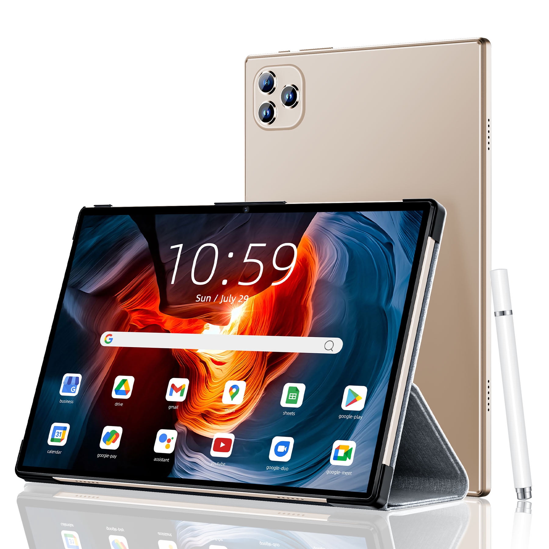 VEAT00L Tablette, Tablette Android 13 de 10,1 Pouces 2026, 6 Go RAM 64 Go ROM Extension 128 Go, Processeur Octa-Core avec Wi-Fi 5G, Écran Tactile IPS HD 1280x800, Batterie 6000mAh, Bluetooth, Double Caméra, GMS