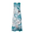 thumbnail image 5 of Robes d'Été pour Femmes 2023 Mode d'Été Tendance pour Femmes Robe Imprimée à Col en V Sans Manches à Enfiler avec Poches Combinaison Robe en Liquidation, 5 of 5