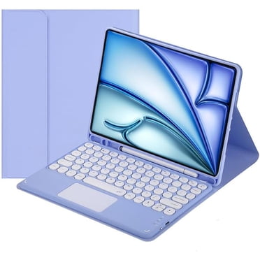 Étui Clavier Tactile pour iPad Air 6e Génération 11 Pouces 2024 / Étui iPad Air 5e/4e Gén 2022/2020 avec Porte-Crayon - Clavier Bluetooth Tactile Détachable Magnétiquement