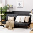 thumbnail image 2 of Costway Canapé-Lit Futon en Cuir PU Convertible Pliant Noir, 2 of 10