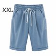 thumbnail image 1 of Short Pants Elastic Waistband Loose Shorts Woman Summer Outfits, Blue, XXL, 1 of 6