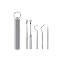 thumbnail image 1 of Cure-dents de Voyage Cure-Dents de Nettoyage des Dents Barbecue Fourchette à Fruits Réutilisable Lavable Hydropulseur Dentaire Multifonction avec Support 5 Pcs, 1 of 8